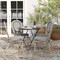 Merrick Lane Mael Set of Four Stacking Thonet Bistro Style Chair with Textilene Seat and Bamboo Finished Metal Frame for Indoor/Outdoor Use